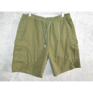 COOFANDY Men Cargo Shorts Olive Green Drawstring Waist Pockets Size‎ L